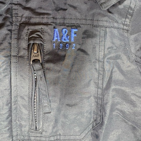 Abercrombie & Fitch Navy Blue Zip Up Hooded Jacket Size Medium - Picture 8 of 14